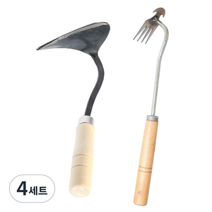 산인양품 제초호미 잡초제거용 원예 제초 호미 조선호미 세트, 4세트