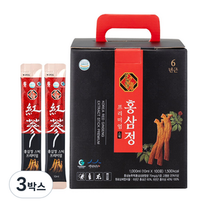 풍기농부 홍삼정스틱프리미엄100포, 3박스, 1L
