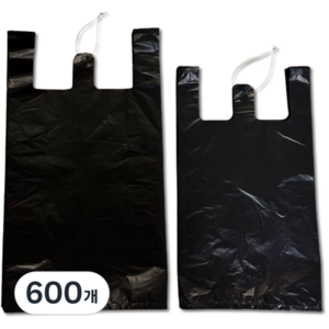 부국비닐봉투 손잡이 일반마트봉투3호 검정, 10L, 600개