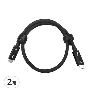 CTY 썬더볼트5 C to C 타입 16k 120Gb 240W 충전 케이블 4k 8k, 2개, 블랙, 1m