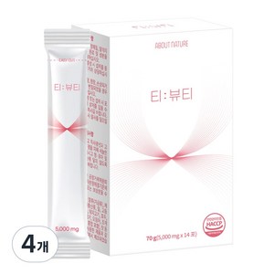 티뷰티 카페인없는 제로 칼로리 호박 팥 히비스커스 아르기닌 유산균 홍삼 차, 4개, 14회분