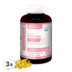 내츄럴365 캐나다 슈퍼파워 슬리밍다이어트 CLA 3개월분, 3개, 180정