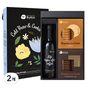 풍년제과 콜드브루&쿠키세트 선물세트, 2개, 콜드브루 375ml +우리쌀 쿠키 +초코브라우니쿠키