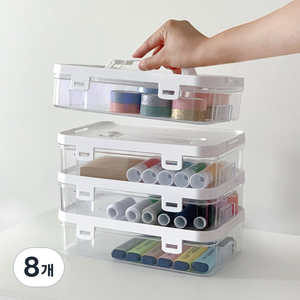 레츠 핸들 손잡이 적층형 소품정리함 소품박스 투명정리함, 8개