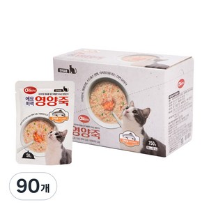 펫퍼스 애묘비책 영양죽 고양이죽 사료 보양식 닭고기 참치 연어 가쓰오부시, 90개, 50g, 연어+가쓰오부시