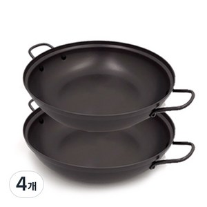 일리 경질 업소용 찌개 조림 전골 냄비, 4개, 블랙, 26cm