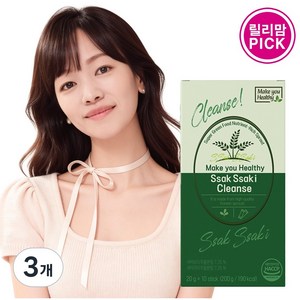 메이큐헬씨 국내산 슈퍼그린 새싹보리 말차맛 싹싹이 클렌즈주스 간편한 스틱포 액상 10포 하체 붓기, 3개, 10회분