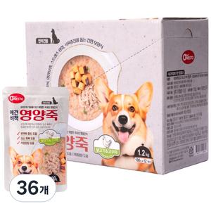 펫퍼스 애견비책 영양죽 강아지죽 보양식 영양식 습식파우치, 36개, 100g, 닭+고구마
