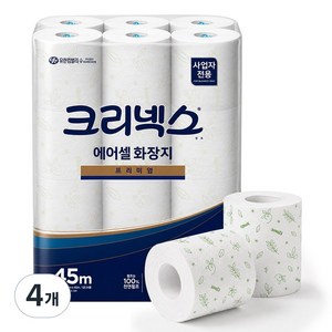 크리넥스 물에잘녹는 에어셀 화장지 프리미엄, 45m, 24롤, 4개