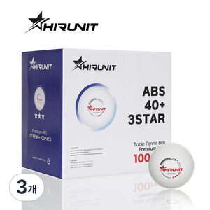 하이러닛 3STAR 프리미엄 ABS 40+ 연습구 탁구공, 화이트, 3개, 100개입