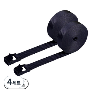 신명자동바 25mm 고강도PE 캠버클 자동바 깔깔이바 고정바, 4세트, 블랙