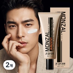 몽잘 맨즈 야누비비 올인원 톤업 크림 30ml, 누드베이지, 2개