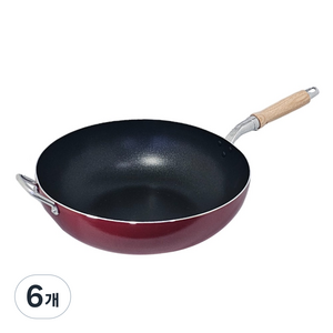 경량 6중코팅 업소용 식당용 가벼운 궁중팬 웍 튀김팬, 6개, 36cm
