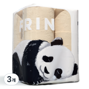 FRIN 먼지 줄인 대나무 천연펄프 3겹 화장지, 3세트, 12롤, 33m