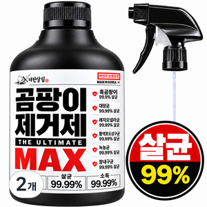 대한살림 뿌리는 욕실 벽지 곰팡이 제거제 초강력, 2개, 500ml