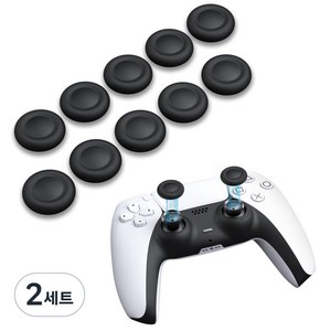 PS5 PS4 조이스틱 캡 스틱 커버 엄지 그립 10P 세트 미끄럼방지 에임 향상 교체용 보호 액세서리, 2세트, 흑색의