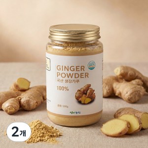 엄마농장 국산 100% 생강가루 HACCP인증, 2개, 200g