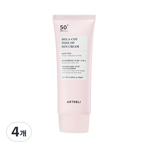 아트델리 멜라 컷 톤업 선크림 SPF50+PA++++/기미 잡티, 4개, 50ml