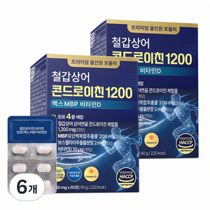 철갑상어 콘드로이친 1200 MBP 식약청 HACCP 닥터베닛, 6개, 60정