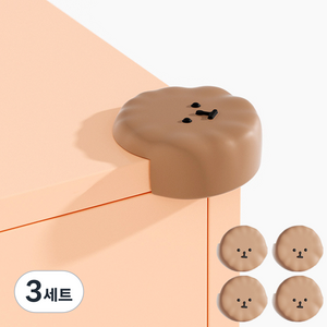 레디박스 못생긴 비숑 모서리 코너 보호 방지 가드 실리콘 4개, 브라운, 3세트