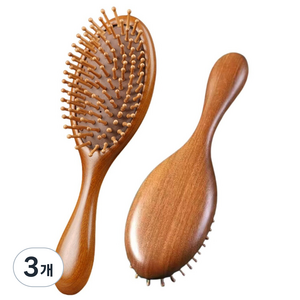 손상모를 위한 백단목 천연 고급 나무 빗 에어쿠션 두피 마사지 남자, 3개, 원목