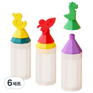 이크 실리콘 투약병 투명눈금 20cc 3종, 6세트
