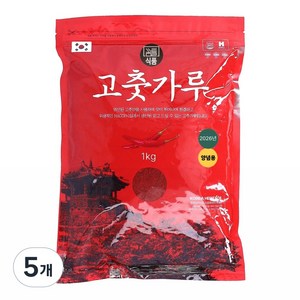 26년 햇고추 꿈틀식품 국산 고춧가루 최근제조 양념용, 1kg, 5개