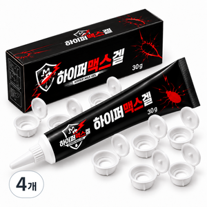 바퀴벌레약 하이퍼맥스겔 강력한 바퀴벌레 살충제 퇴치제 겔, 30g, 4개