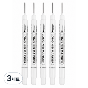 일상채움 공업용 산업용 작업용 20mm 긴촉 마카펜 5개 세트, 3세트, 화이트 5개