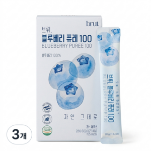 브뤼 블루베리 퓨레 100% 무첨가, 3개, 280g