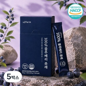 울팜 100% 블루베리 퓨레 NFC 14포, 5박스, 210g