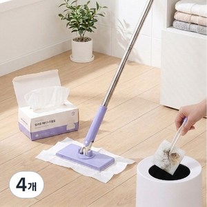 바닥청소 밀대걸레 베이직 막대걸레 원터치 청소 걸레 물걸레 밀대, 4개