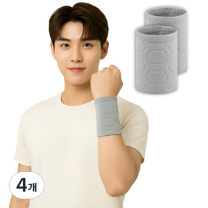 247Products 아이스리스트밴드 ICEwristBAND 아이스 드라이 쿨 슬림 초경량 고탄력 손목보호대, 4개, 연회색