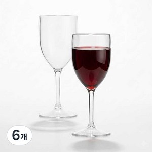 일리 고강도 캠핑 휴대용 깨지지않는 와인잔, 6개, 270ml
