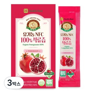 헬스베스트 착즙베스트 유기농 NFC 100% 석류즙, 3박스, 280g