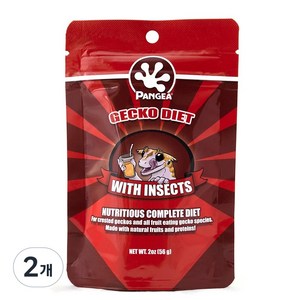 판게아 인섹트 크레스티드 게코 슈퍼푸드, 56g, 2oz, 56g, 2개