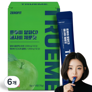 트루미 알파CD 애사비 고함량 알파시클로덱스트린 분말 식약청인증 HACCP 알파시디 알파씨디, 6개, 14회분