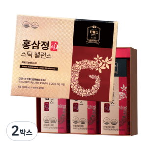진웰스 6년근 홍삼정 스틱 밸런스 + 쇼핑백세트 (진세노사이드 7mg), 2박스, 30회분