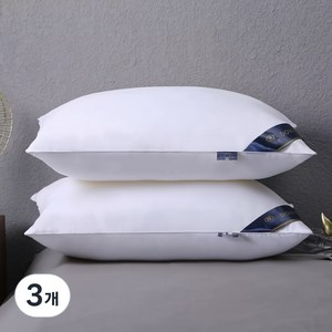 Romeooera 호텔베개 숙면베개 수면베개 푹신한 베개솜 호텔식 침대베개 사계절 베개 고탄력 충전재 꿀잠 침실용 호텔용 부드러운 베개솜 속통 침구용 추천 기본형 베개, 3개, 화이트
