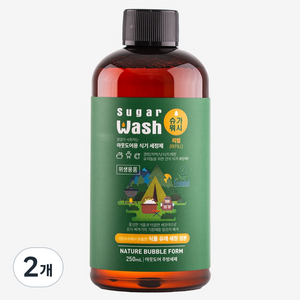 슈가워시 리필 캠핑용 식기세정제 물없이 거품으로 설거지, 2개, 250ml