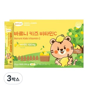 바르니 어린이 영양 키즈 비타민 C 레몬맛, 150g, 3박스