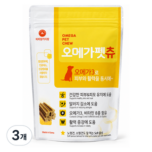 퍼피랑키티랑 오메가펫츄 강아지 영양제, 36정, 피부/피모, 3개