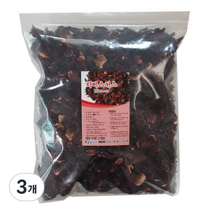 해남농수산 히비스커스 차 꽃차 꽃잎차, 1개입, 3개, 500g