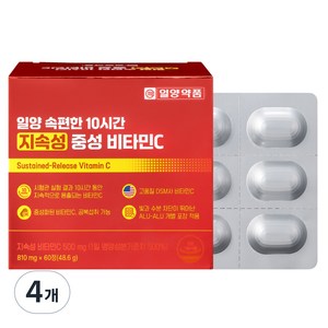 일양약품 속편한 10시간 지속성 중성 비타민C 영양제 48.6g, 60정, 4개 골드박스 특가