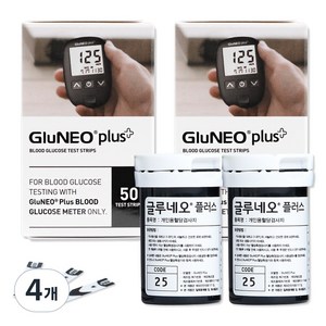 오상헬스케어 글루네오 플러스 개인용 혈당검사지, 4개, 50개입