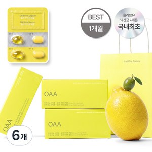 [공식] OAA 오아 모닝 사이클 올리부스트 지중해 유기농엑스트라버진등급 100% 올리브유캡슐 레몬정 올리브레몬유산균 프로바이오틱스유산균낙산균 30일분, 6개, 30g
