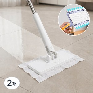 바닥청소 밀대걸레 베이직 막대걸레 원터치 청소 걸레 물걸레 밀대, 2개