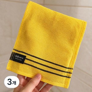 송월타월 때수건 때타월 때밀이 데일리때타월, 노랑, 3개, 1개입