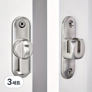 헛간 도어 잠금 장치 90/180 도 도어 잠금 장치 플립 도어 하드웨어 아연 합금 직각 도어 래치 도어 안전 슬라이딩 도어 래치 캐비닛 욕실 (1 세트), 3세트, 실버