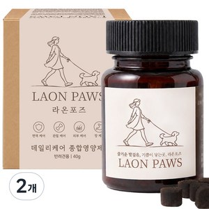 라온포즈 강아지 영양제 면역 멀티 올인원 데일리케어 소용량, 40g, 2개, 종합영양제